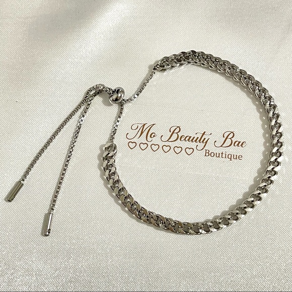 Adjustable Silver Chain Bracelet - Picture 1 of 5